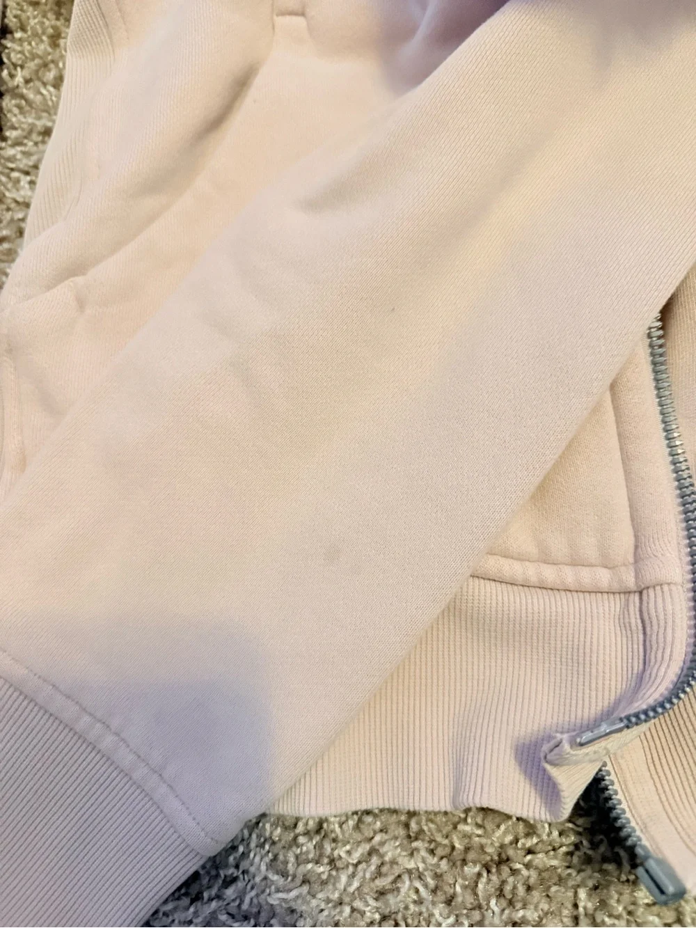 lululemon athletica light blush zip-up hoodie